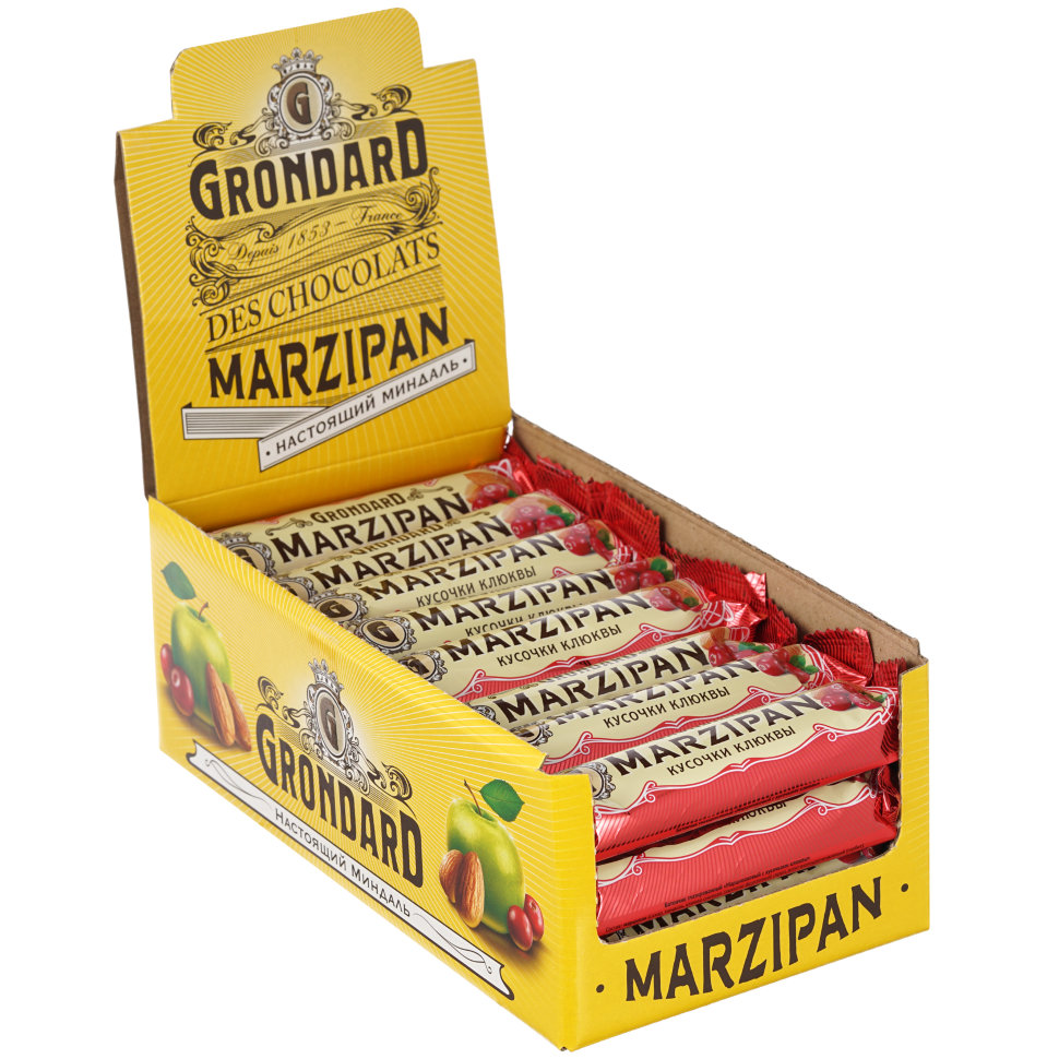  TM Grondard     (8415) Батончики глазированные Марципановые Клюква, (24шт по 50г)    в Смоленске