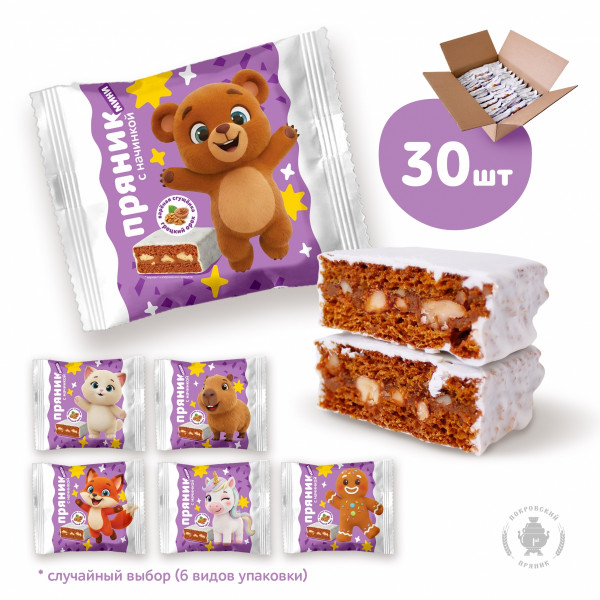 №2 Пряник МИНИ  коробка (30шт по 60г) в Смоленске