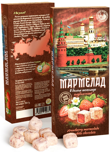 №2 Сладарт Мармелад Клубничный в белом шоколаде, 150г   в Смоленске
